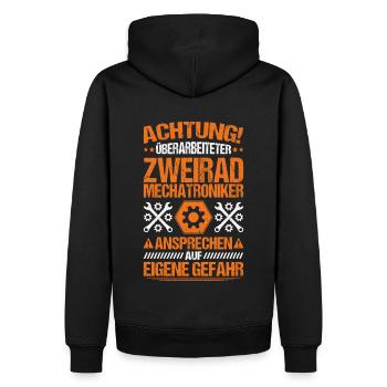 Zweiradmechatroniker Motorrad Motorcycle Mechanic - Männer Premium Bio Hoodie - Schwarz - Hinten - Nico (187cm)