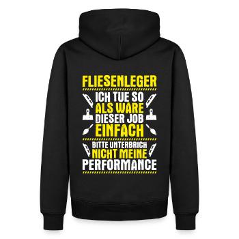 Fliesenleger Plattenleger Mosaikleger Floor Tiler - Männer Premium Bio Hoodie - Schwarz - Hinten - Nico (187cm)