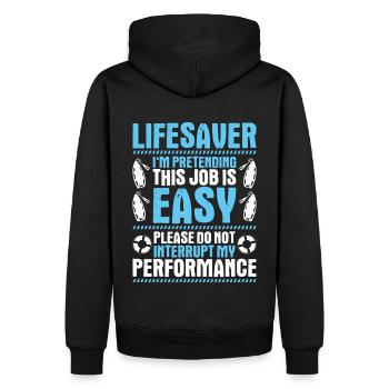 Sauveteur sauvetage aquatique sauveteur - Sweat à capuche Premium bio Homme - noir - Dos - Nico (187cm)