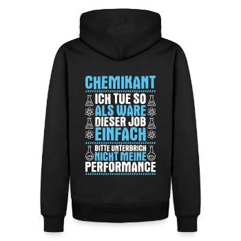 Chemikant Chemikantin chimie industrie chimique - Sweat à capuche Premium bio Homme - noir - Dos - Nico (187cm)