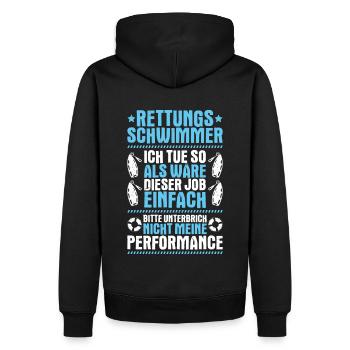 Rettungsschwimmer Wasserrettung Lifesaver - Männer Premium Bio Hoodie - Schwarz - Hinten - Nico (187cm)