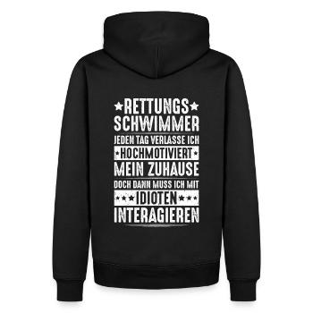 Rettungsschwimmer Wasserrettung Lifesaver - Männer Premium Bio Hoodie - Schwarz - Hinten - Nico (187cm)