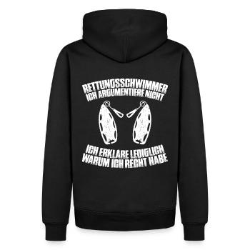 Rettungsschwimmer Wasserrettung Lifesaver - Männer Premium Bio Hoodie - Schwarz - Hinten - Nico (187cm)