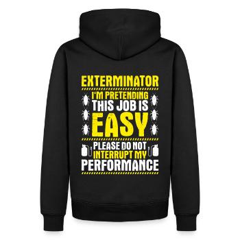 Exterminateur de lutte antiparasitaire Exterminateur - Sweat à capuche Premium bio Homme - noir - Dos - Nico (187cm)