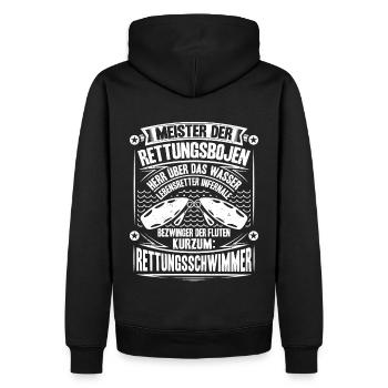 Rettungsschwimmer Wasserrettung Lifesaver - Männer Premium Bio Hoodie - Schwarz - Hinten - Nico (187cm)