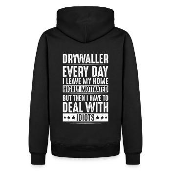 Trockenbaumonteur Trockenbau Drywaller - Männer Premium Bio Hoodie - Schwarz - Hinten - Nico (187cm)