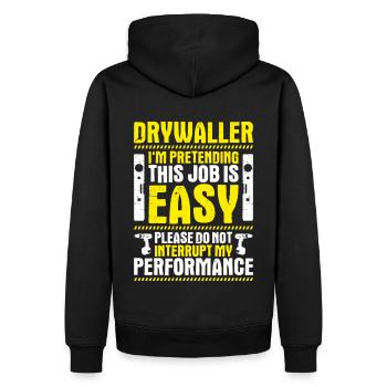 Installateur de cloisons sèches Drywaller - Sweat à capuche Premium bio Homme - noir - Dos - Nico (187cm)