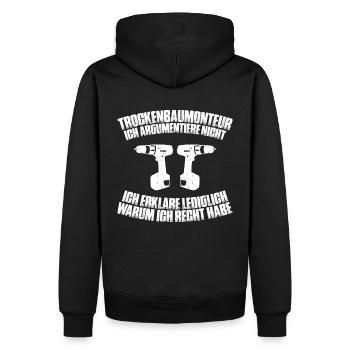 Trockenbaumonteur Trockenbau Drywaller - Männer Premium Bio Hoodie - Schwarz - Hinten - Nico (187cm)