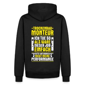 Trockenbaumonteur Trockenbau Drywaller - Männer Premium Bio Hoodie - Schwarz - Hinten - Nico (187cm)