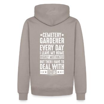 Friedhofsgärtner Friedhof Cemetery Gardener - Männer Premium Bio Hoodie - Taupe - Hinten - Nico (187cm)