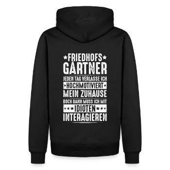 Friedhofsgärtner Friedhof Cemetery Gardener - Männer Premium Bio Hoodie - Schwarz - Hinten - Nico (187cm)