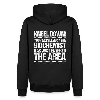 Biochemiker Biochimie Biochimie Biochimiste - Sweat à capuche Premium bio Homme - noir - Dos - Nico (187cm)