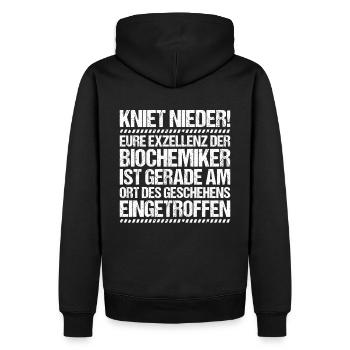 Biochemiker Biochimie Biochimie Biochimiste - Sweat à capuche Premium bio Homme - noir - Dos - Nico (187cm)