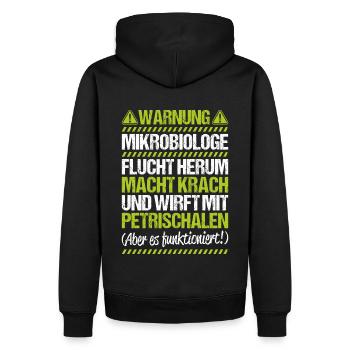 Mikrobiologie Mikrobiologe Biologie Biologe - Männer Premium Bio Hoodie - Schwarz - Hinten - Nico (187cm)
