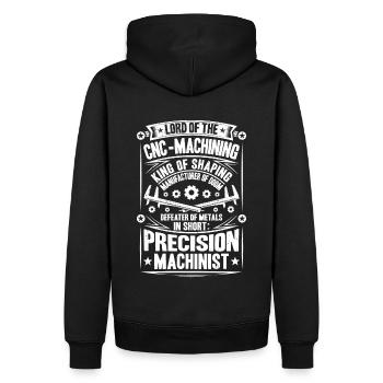 Feinwerkmechaniker Precision Machinist - Männer Premium Bio Hoodie - Schwarz - Hinten - Nico (187cm)