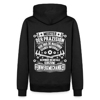 Mécanicien de précision Machiniste de précision - Sweat à capuche Premium bio Homme - noir - Dos - Nico (187cm)