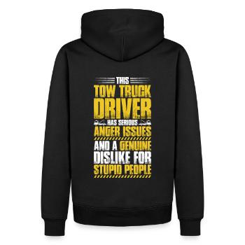 Conducteur de dépanneuse de service - Sweat à capuche Premium bio Homme - noir - Dos - Nico (187cm)