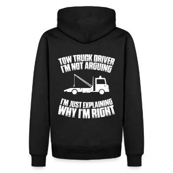 Conducteur de dépanneuse de service - Sweat à capuche Premium bio Homme - noir - Dos - Nico (187cm)