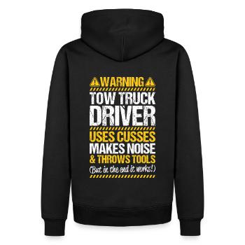 Conducteur de dépanneuse de service - Sweat à capuche Premium bio Homme - noir - Dos - Nico (187cm)