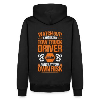Conducteur de dépanneuse de service - Sweat à capuche Premium bio Homme - noir - Dos - Nico (187cm)