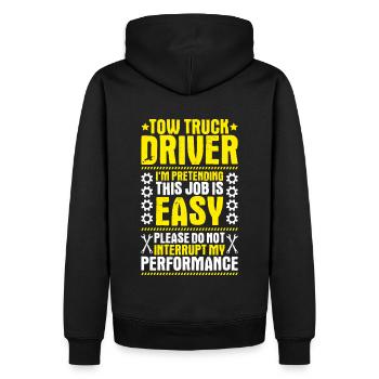 Conducteur de dépanneuse de service - Sweat à capuche Premium bio Homme - noir - Dos - Nico (187cm)