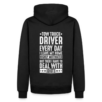 Conducteur de dépanneuse de service - Sweat à capuche Premium bio Homme - noir - Dos - Nico (187cm)