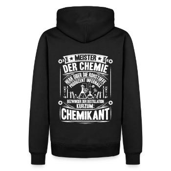Chemikant Chemikantin Chemie Chemische Industrie - Männer Premium Bio Hoodie - Schwarz - Hinten - Nico (187cm)