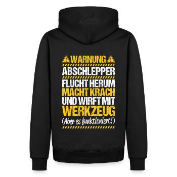 Abschlepper Abschleppdienst Tow Truck Driver - Männer Premium Bio Hoodie - Schwarz - Hinten - Nico (187cm)
