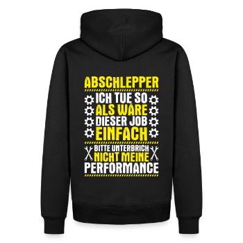 Abschlepper Abschleppdienst Tow Truck Driver - Männer Premium Bio Hoodie - Schwarz - Hinten - Nico (187cm)