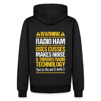 Amateurfunker Amateurfunk Radio Ham Amateur Radio - Sweat à capuche Premium bio Homme - noir - Dos - Nico (187cm)