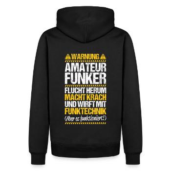 Amateurfunker Amateurfunk Radio Ham Amateur Radio - Männer Premium Bio Hoodie - Schwarz - Hinten - Nico (187cm)