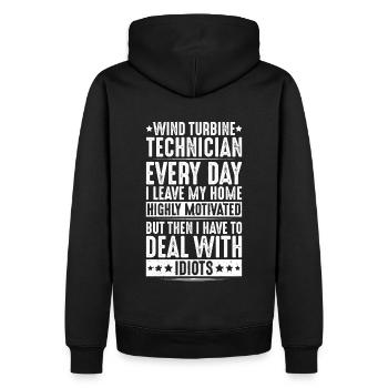 Service Technician Wind Turbines Wind Energy - Men’s Premium Organic Hoodie - black - Back - Nico (187cm)