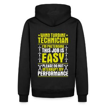 Technicien de service Éoliennes Énergie éolienne - Sweat à capuche Premium bio Homme - noir - Dos - Nico (187cm)