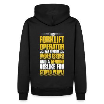 Staplerfahrer Gabelstaplerfahrer Forklift Operator - Männer Premium Bio Hoodie - Schwarz - Hinten - Nico (187cm)