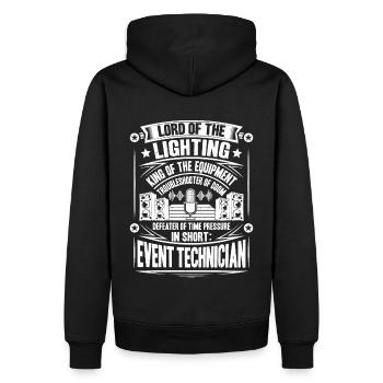 Veranstaltungstechniker Technicien événementiel - Sweat à capuche Premium bio Homme - noir - Dos - Nico (187cm)