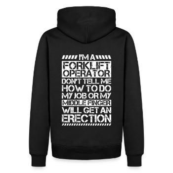 Forklift Driver Forklift Operator - Men’s Premium Organic Hoodie - black - Back - Nico (187cm)