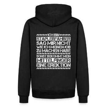 Staplerfahrer Gabelstaplerfahrer Forklift Operator - Männer Premium Bio Hoodie - Schwarz - Hinten - Nico (187cm)