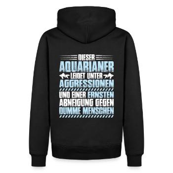 Aquaristik Aquarianer Aquarium Fische Aquarist - Männer Premium Bio Hoodie - Schwarz - Hinten - Nico (187cm)