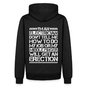 Electronics Electrician Electrician Lineman - Men’s Premium Organic Hoodie - black - Back - Nico (187cm)