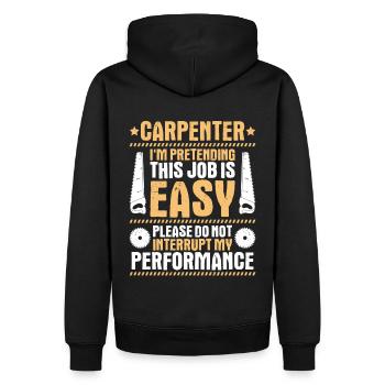 Zimmerer Zimmermann Zimmerei Charpentier Menuiserie - Sweat à capuche Premium bio Homme - noir - Dos - Nico (187cm)