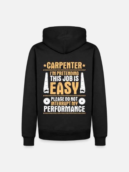 Zimmerer Zimmermann Zimmerei Charpentier Menuiserie - Sweat à capuche Premium bio Homme - noir
