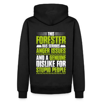 Forestier Forestier Forestier Travailleurs forestiers Forêt - Sweat à capuche Premium bio Homme - noir - Dos - Nico (187cm)