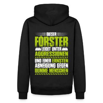 Förster Forstwirtschaft Forester Waldarbeiter Wald - Männer Premium Bio Hoodie - Schwarz - Hinten - Nico (187cm)