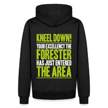 Forestier Forestier Forestier Travailleurs forestiers Forêt - Sweat à capuche Premium bio Homme - noir - Dos - Nico (187cm)