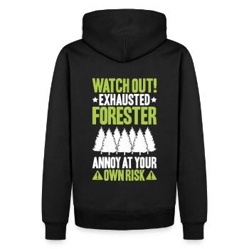 Forestier Forestier Forestier Travailleurs forestiers Forêt - Sweat à capuche Premium bio Homme - noir - Dos - Nico (187cm)