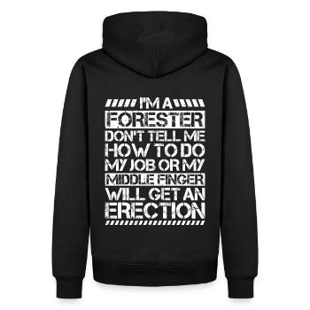 Forestier Forestier Forestier Travailleurs forestiers Forêt - Sweat à capuche Premium bio Homme - noir - Dos - Nico (187cm)