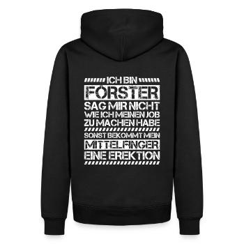 Förster Forstwirtschaft Forester Waldarbeiter Wald - Männer Premium Bio Hoodie - Schwarz - Hinten - Nico (187cm)