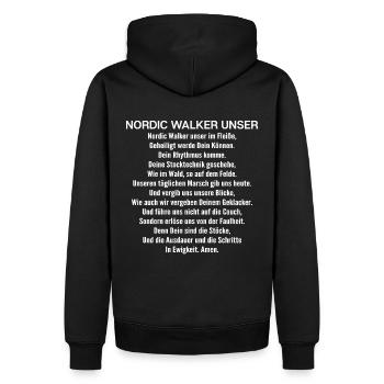 Nordic Walking Nordic Walker Nordic Walken - Männer Premium Bio Hoodie - Schwarz - Hinten - Nico (187cm)