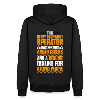 Baggerfahrer Baggerführer Heavy Equipment Operator - Männer Premium Bio Hoodie - Schwarz - Hinten - Nico (187cm)