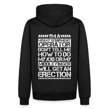 Baggerfahrer Baggerführer Heavy Equipment Operator - Männer Premium Bio Hoodie - Schwarz - Hinten - Nico (187cm)